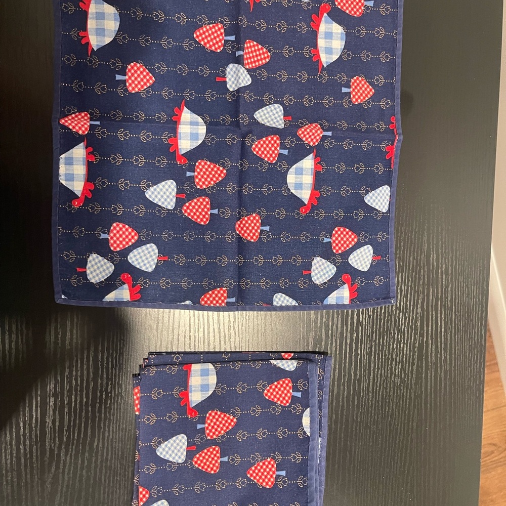 5 Kids Navy Blue Turtle Pattern Handkerchief Set - Picture 10 of 10